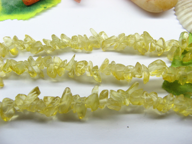 10 Strands Light Yellow Glass Loose Beads ls-c71 - Click Image to Close